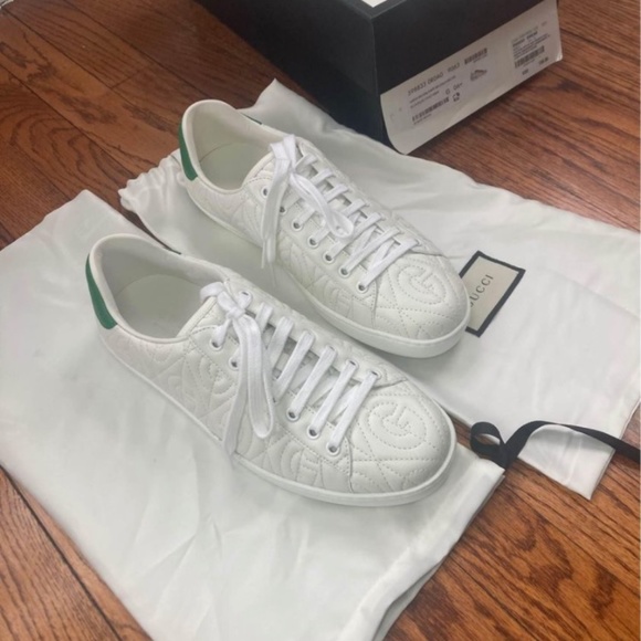Men's Gucci Ace Rhombus White Sneakers